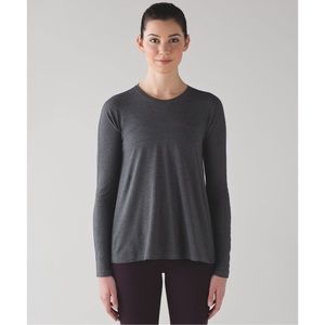 Lululemon Acadia Long Sleeve Pima Cotton Heathered Pitch Gray
